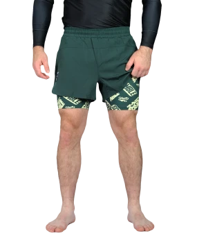 Combination Shorts - Forest Green/ Logotypes