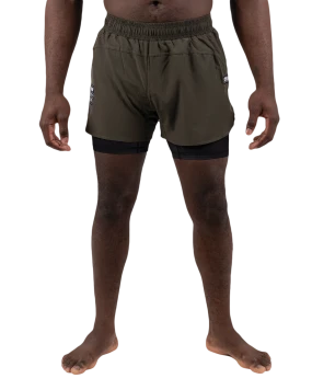 Combination Shorts - Khaki Green / Black
