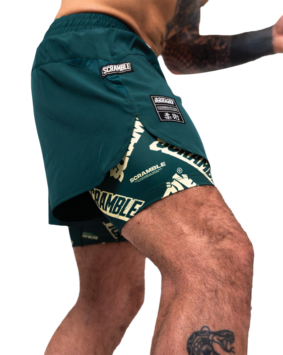 Combination Shorts - Forest Green/ Logotypes Combination Shorts - Forest Green/ Logotypes