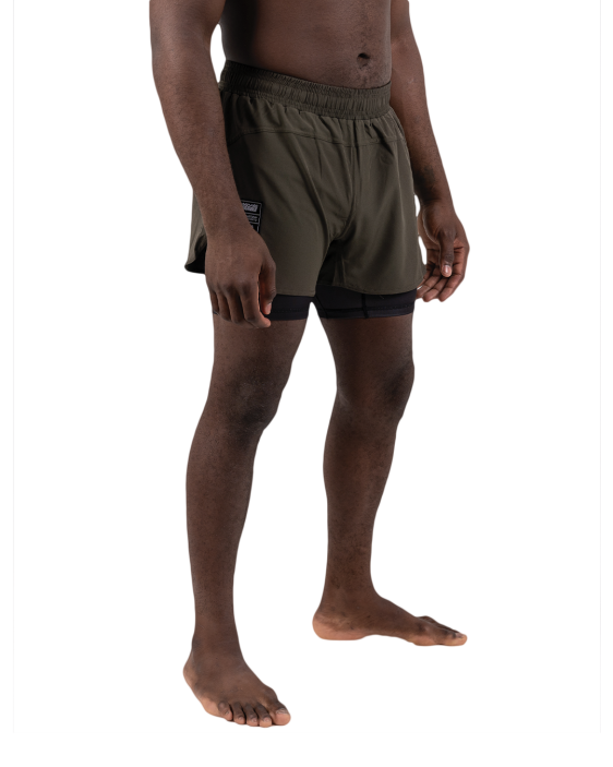 Combination Shorts - Khaki Green / Black Combination Shorts - Khaki Green / Black