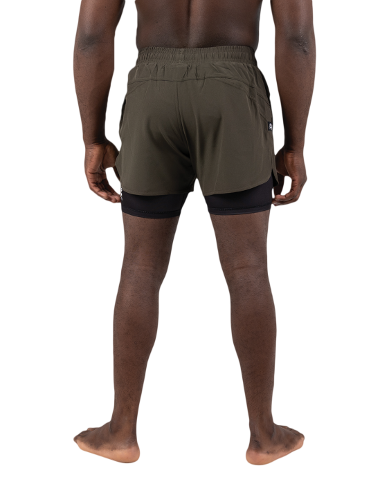 Combination Shorts - Khaki Green / Black Combination Shorts - Khaki Green / Black
