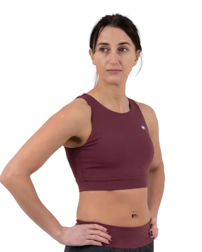 Hearts Cropped Tank Top - Burgundy Hearts Cropped Tank Top - Burgundy