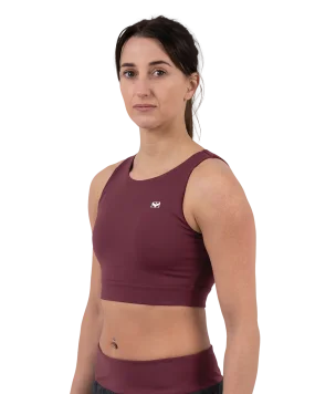 Hearts Cropped Tank Top - Burgundy Hearts Cropped Tank Top - Burgundy