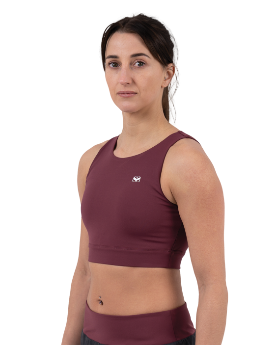 Hearts Cropped Tank Top - Burgundy Hearts Cropped Tank Top - Burgundy