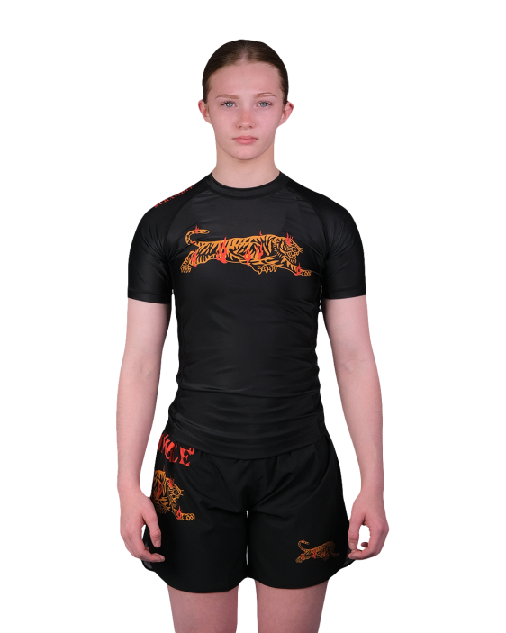 Burning Tiger Rashguard - Kids Burning Tiger Rashguard - Kids