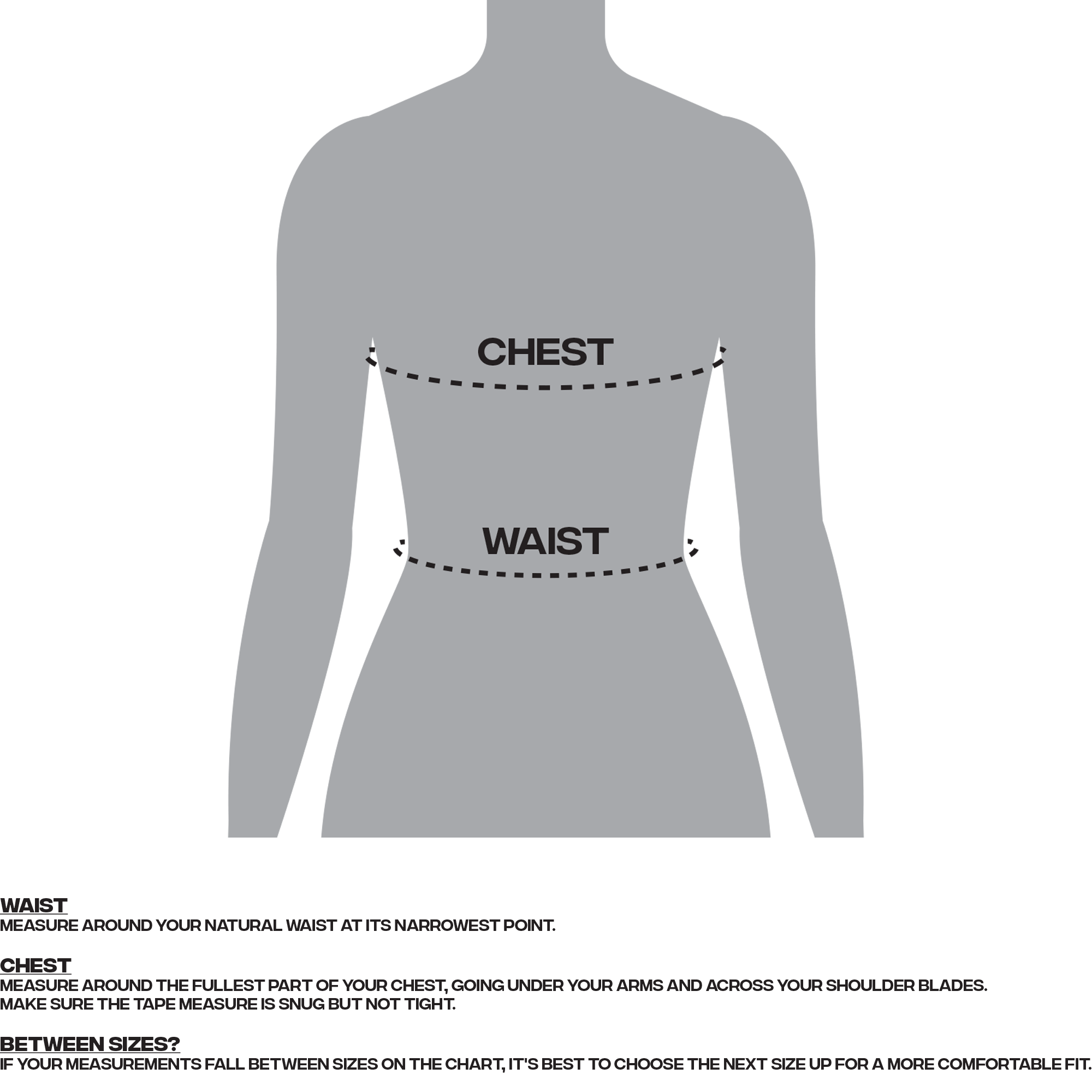Female No Gi Size Guide