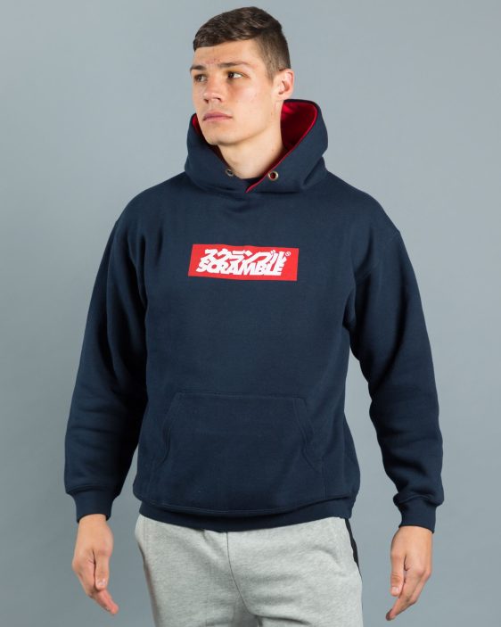 Scramble Box Logo Hoodie - Navy Scramble Box Logo Hoodie - Navy