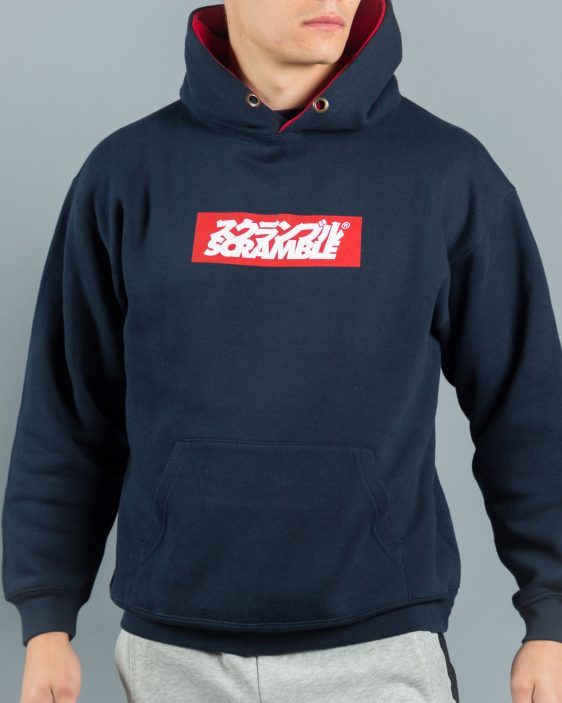 Scramble Box Logo Hoodie - Navy Scramble Box Logo Hoodie - Navy