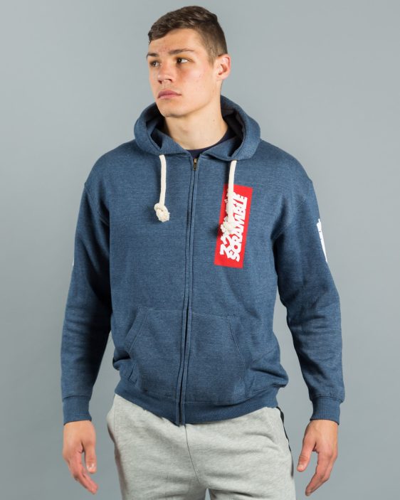 East/West Zip Hoodie - Navy Melange East/West Zip Hoodie - Navy Melange