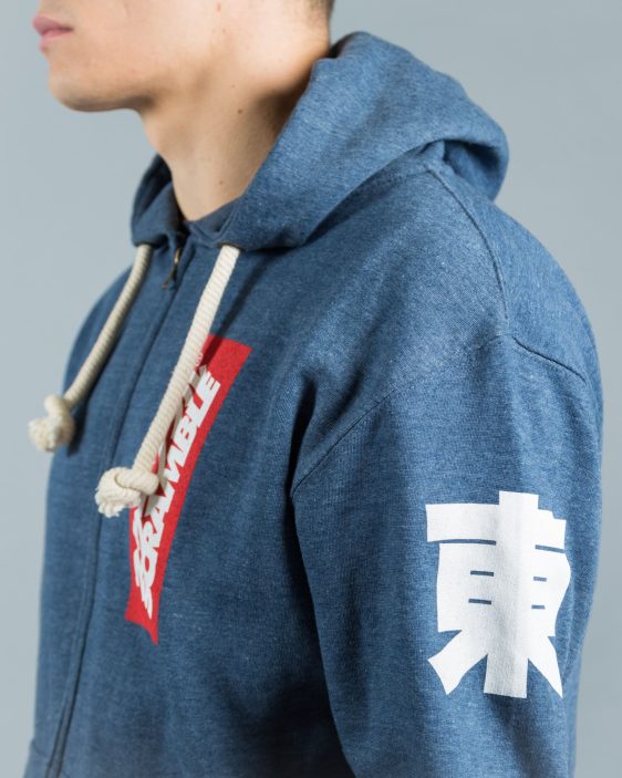 East/West Zip Hoodie - Navy Melange East/West Zip Hoodie - Navy Melange