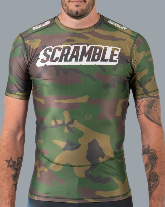 Scramble Tactic Rashguard - Woodland Camo Scramble Tactic Rashguard - Woodland Camo