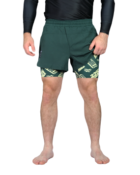 Combination Shorts - Forest Green/ Logotypes
