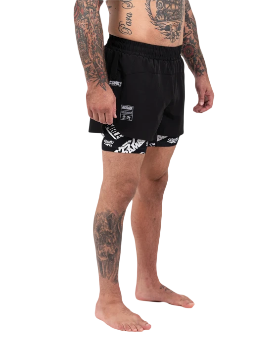 Combination Shorts - Black / Logotypes Combination Shorts - Black / Logotypes