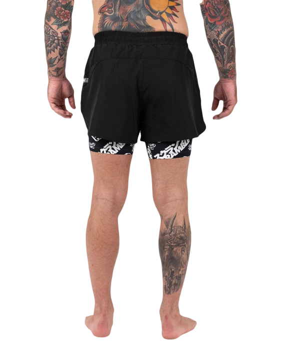 Combination Shorts - Black / Logotypes Combination Shorts - Black / Logotypes