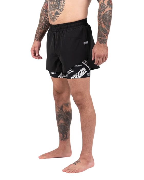 Combination Shorts - Black / Logotypes Combination Shorts - Black / Logotypes