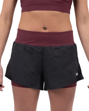 Hearts Combination Shorts – Grey/Burgundy