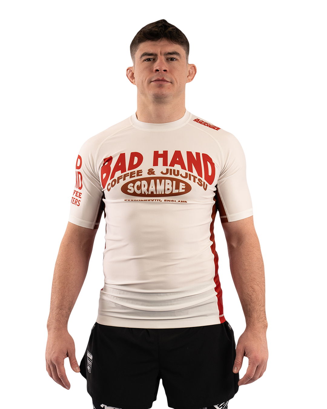 Scramble x Bad Hand Coffee Rashguard - White | Scramble Brand