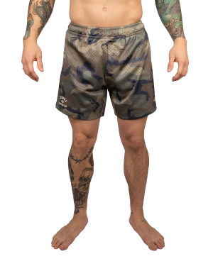 Mesh Hybrid Grappling Shorts – Woodland Camo