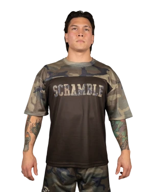 Mesh Hybrid Grappling Top – Woodland Camo