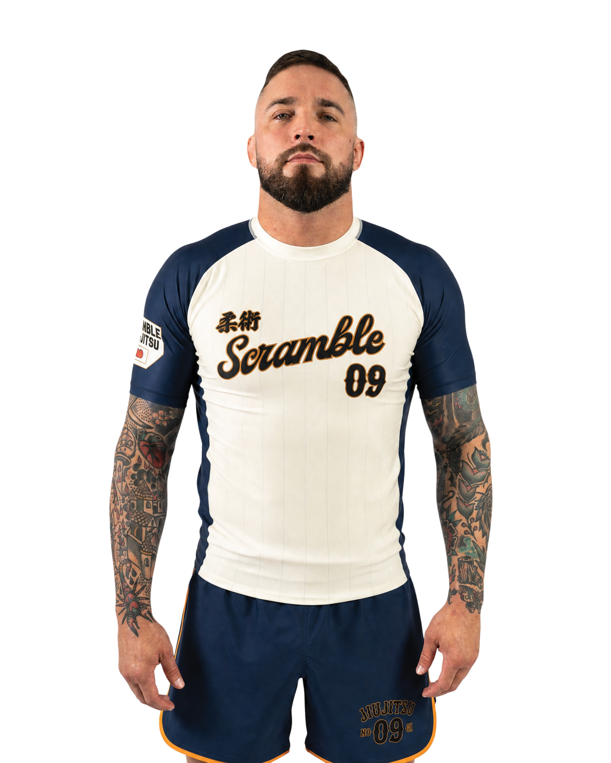 Yakyu Short Sleeved Rashguard – Navy / Ivory — photo 1 of 5